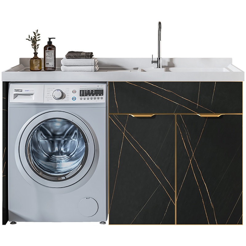 希箭太空铝洗衣机一体柜组合阳台洗脸盆洗手台带搓衣板洗衣槽洗衣池伴侣(7天内发货)