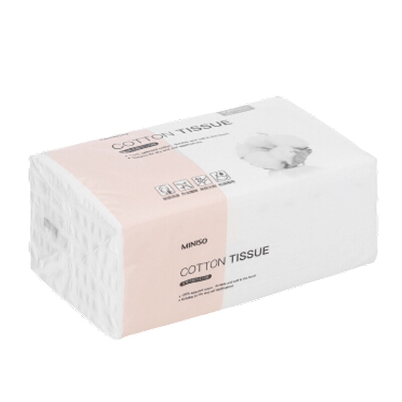 名创优品 (miniso) 洗脸巾 120抽 一次性干湿两用 纯棉化妆棉/棉柔巾擦脸(新旧包装随机发)
