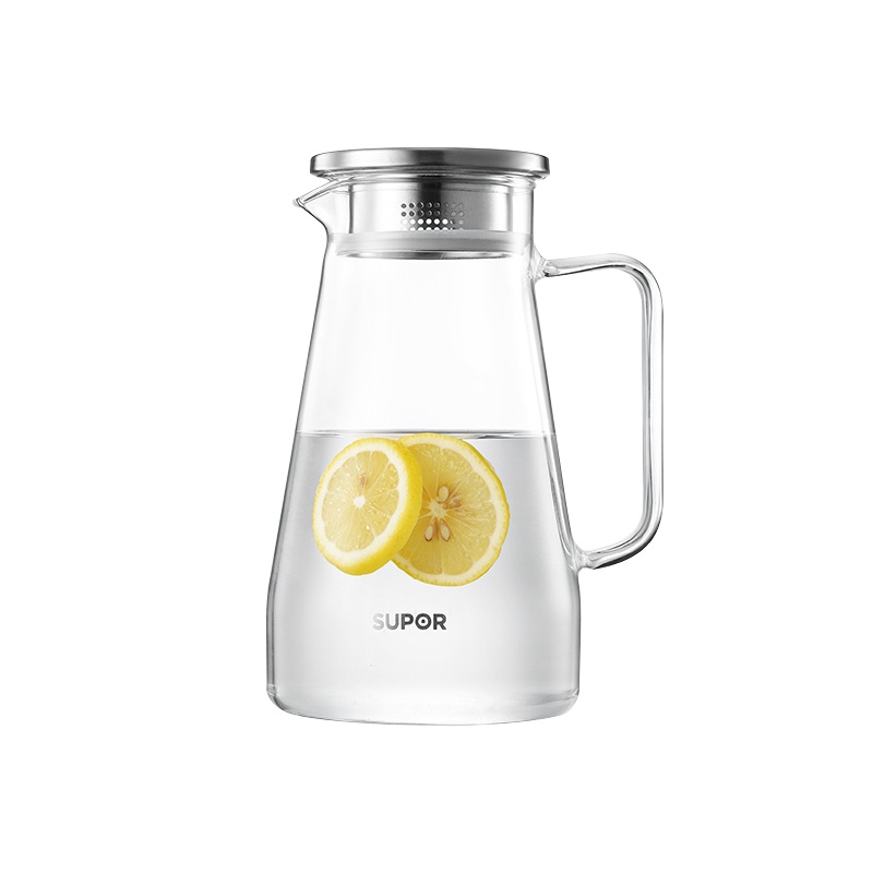 苏泊尔(SUPOR)耐热玻璃凉水壶家用耐高温高硼硅大容量冷水果汁壶多款式规格冷水瓶套装KC10/14/16/18GE10