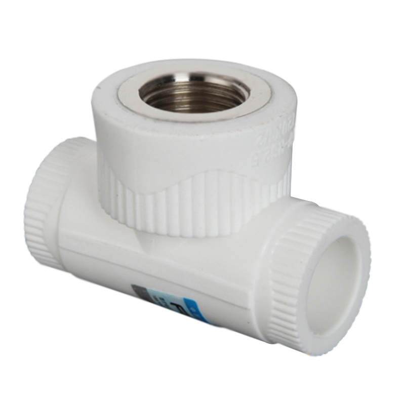 海斯迪克 HK-719 加厚PPR20直接弯头三通 4分热熔水管配件全铜螺纹管件接头内丝外牙 内牙三通(2个)