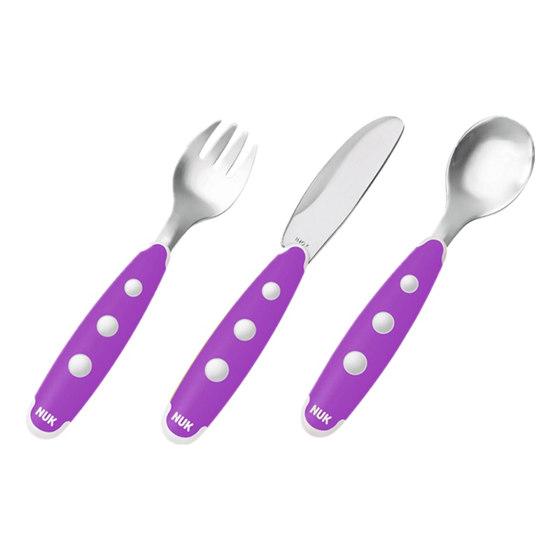 NUK宝宝刀叉勺餐具学习套装(颜色随机)