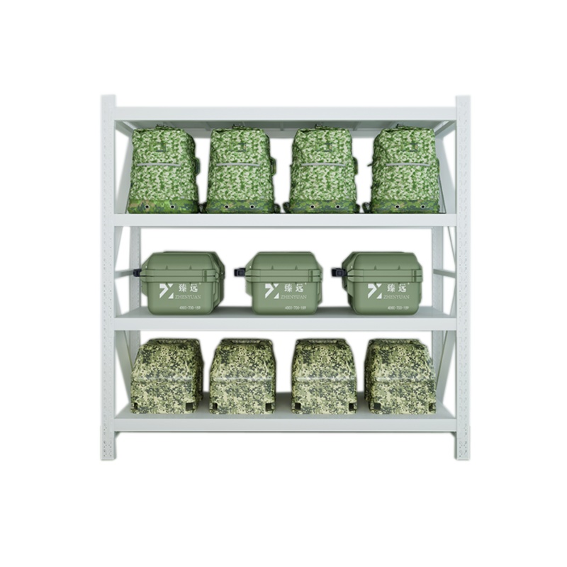 臻远中型仓储货架置物架仓库铁架子地下室货架~白色四层主架120*60*200