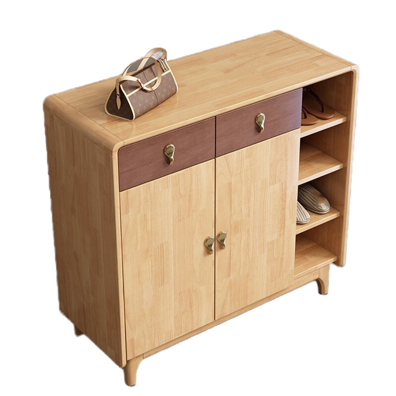 欧宝美实木鞋柜简易多层收纳客厅门口玄关柜阳台仿实木储物