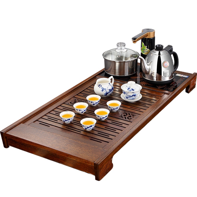 企购优品金灶鸡翅木实木茶盘 全自动上水功夫茶具茶台套装R-350A 搭配K9电茶炉 (不带茶具)