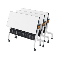 汉诺鑫威可折叠培训桌双人学生课桌椅拼接移动办公桌带轮子会议组合长条桌 不含椅[工厂现做 7天内发货]