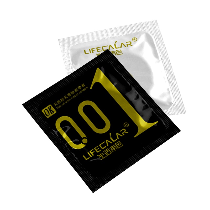 生活本色001超薄超润滑避孕套玻尿酸免洗紧绷套小号套49mm安全套防脱落水溶性夜场套套0.01mm套8只散套无包装盒