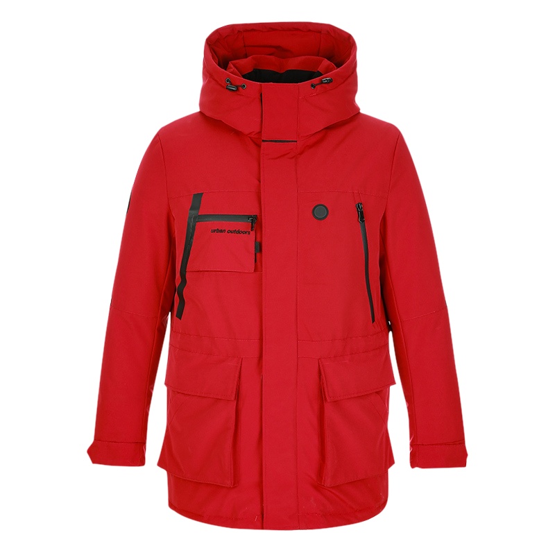 高梵男装智能控温羽绒服男中长款保暖白鸭绒时尚冬季百搭潮流外套