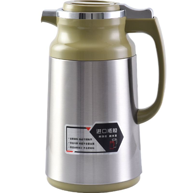 清水3322 1.6L 保温水壶 不锈钢暖壶 进口玻璃内胆 钢本色 2只装