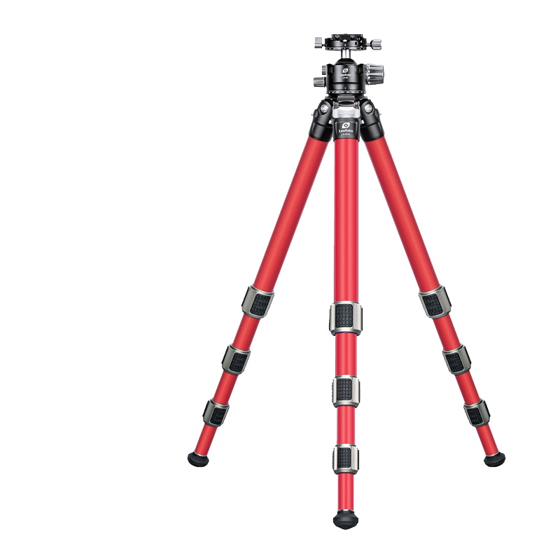 徕图/leofoto LA-284C雅典娜系列 防沙防水红色碳纤维三脚架 LA-284C不含云台