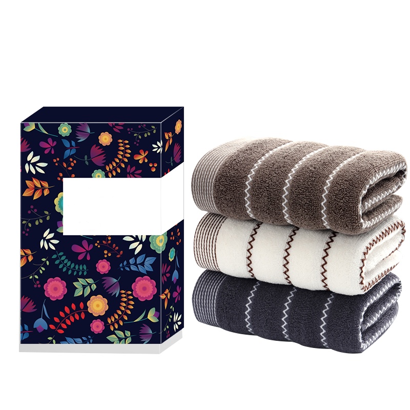 纯棉条纹毛巾 XTL963 条纹柔软吸水洗脸毛巾两条装 (套)