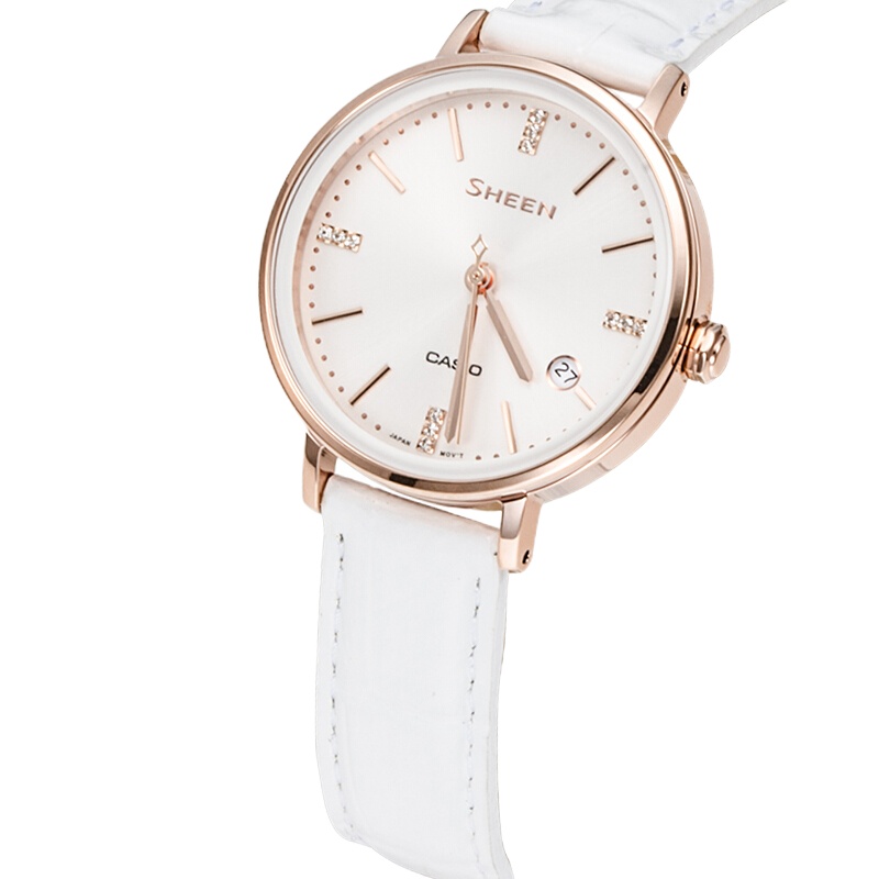 卡西欧(CASIO)SHEEN时尚休闲女表石英手表日期显示SHE-4048PGL-7AUPR