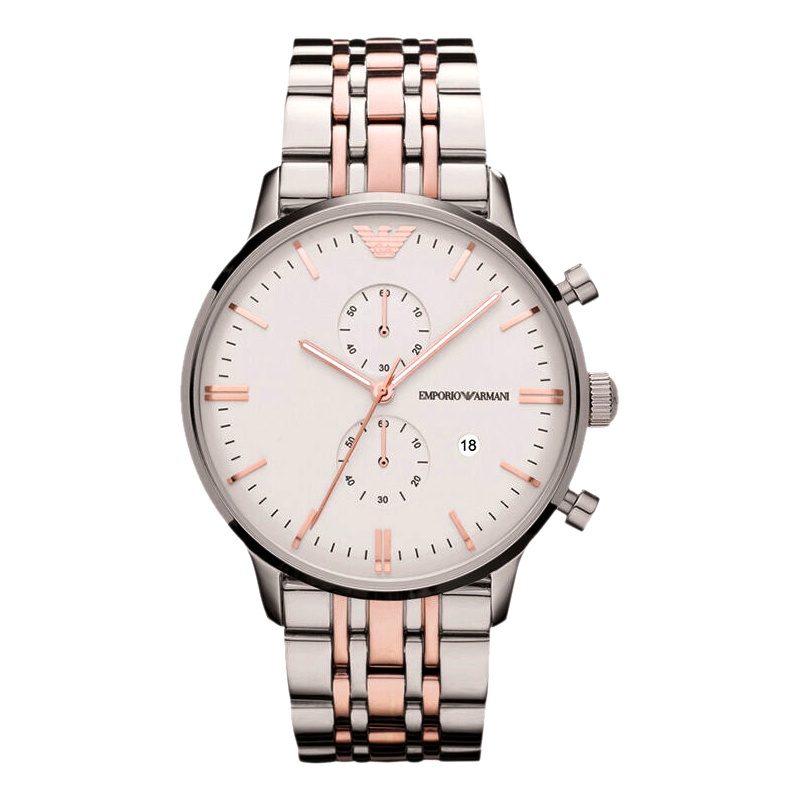 阿玛尼（Emporio Armani) 手表 石英表男士手表时尚多功能二眼计时男腕表 AR0399