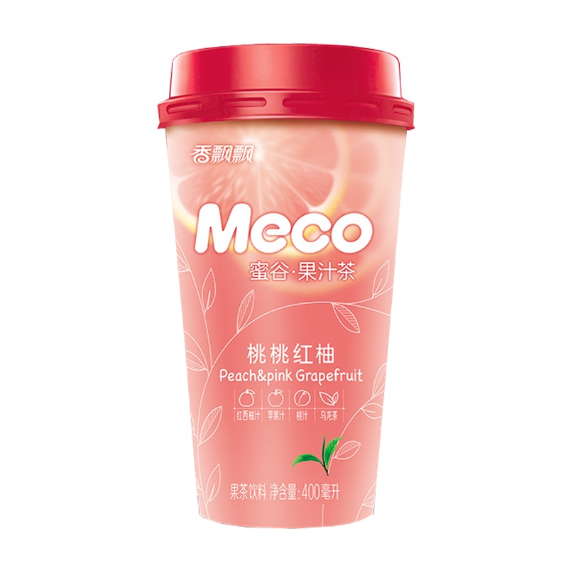混合口味6杯 香飘飘奶茶meco蜜谷果汁茶杯装金桔柠檬/桃桃红柚/泰式青柠/樱桃莓莓果茶混搭3口味混合6杯装