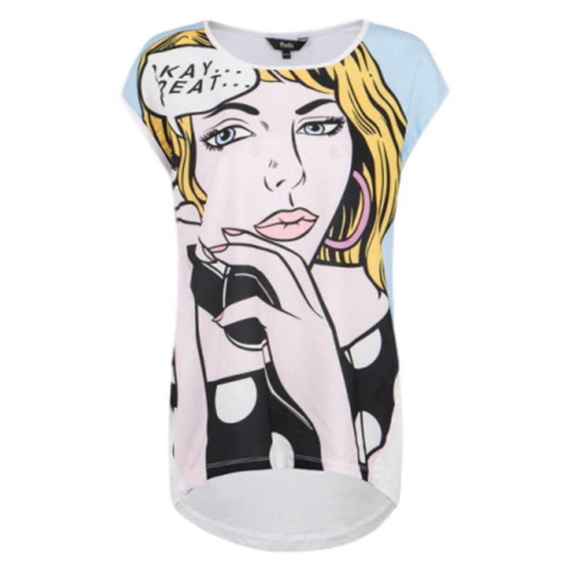 【福利款】拉夏贝尔印花混色休闲宽松动漫印花T恤