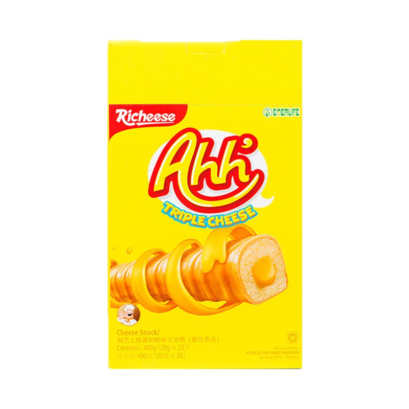 印尼进口纳宝帝Nabati丽芝士雅嘉奶酪味夹心玉米棒400G 办公休闲零食 下午茶点心 饼干