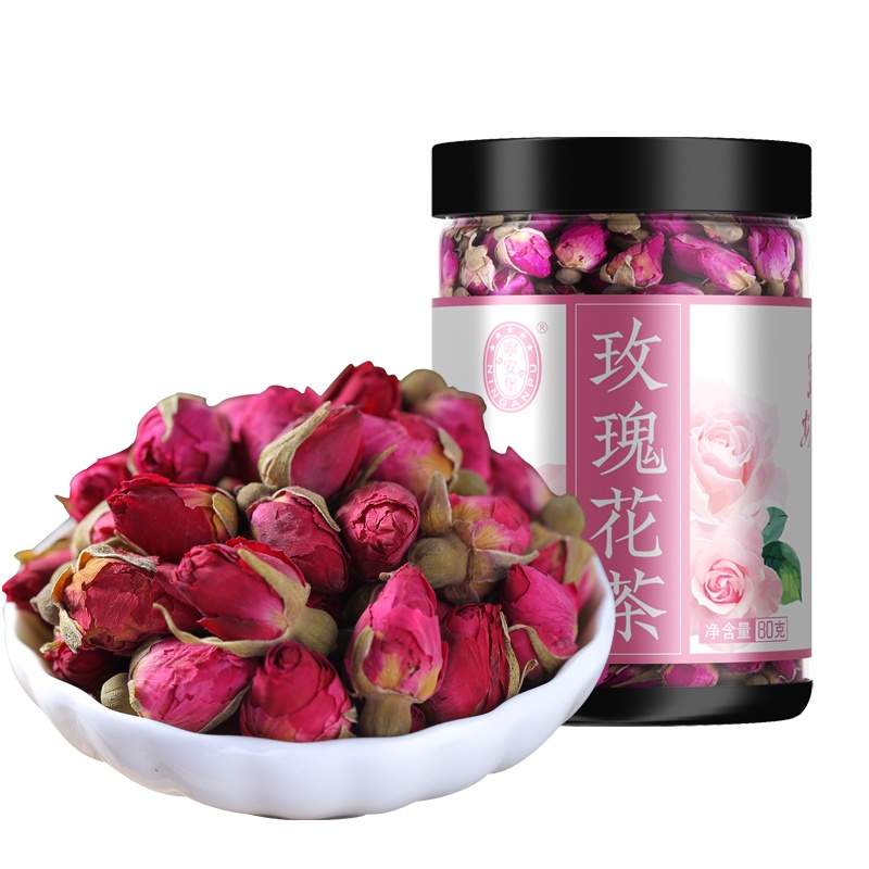 宁安堡玫瑰花茶 平阴干玫瑰花草茶80g玫瑰花蕾茶80g/瓶玫瑰花