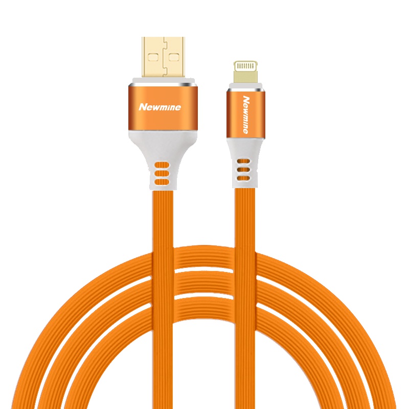 纽曼(Newmine)苹果连接线USB2.0 CWP5橙色 3A快充 苹果设备通用 线长1.0米 TPE材质镀锡铜丝线材