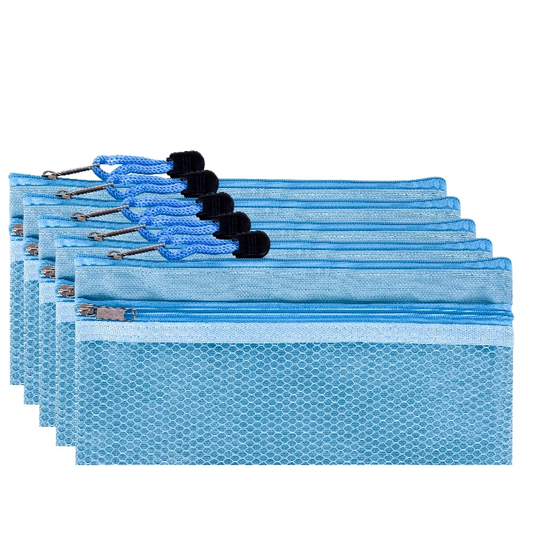 创易 笔袋韩国文具袋简约铅笔盒男女小清新透明笔袋可爱文具盒CY0676 20个装 蓝色