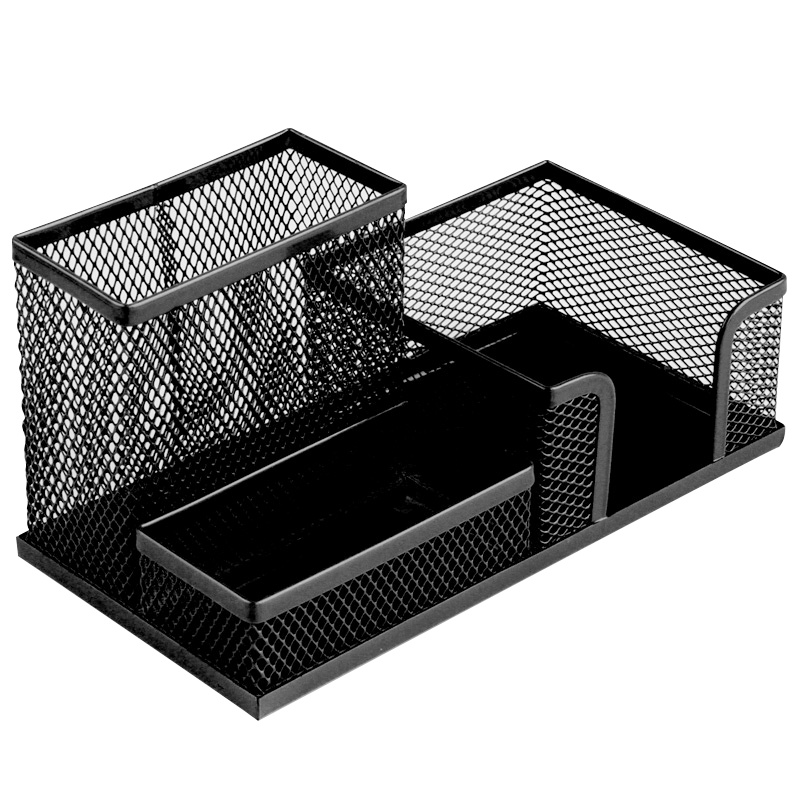 得力deli金属网纹圆形笔筒办公用品圆形笔座创意时尚多种规格可选学生文具批发