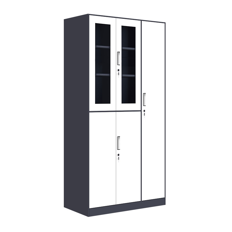 [红心家居]文件柜铁皮柜 钢制办公柜员工储物更衣柜玻璃门档案柜资料柜子加厚0.8mm