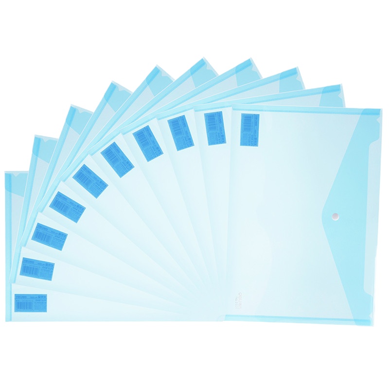 得力5505 透明 文件袋 按扣袋 塑料袋 透明资料袋 办公用品 档案袋 文件夹 (10只/组)