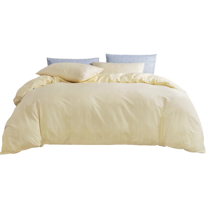 富安娜 40支全棉纯棉三件套四件套抗菌超柔床单被套简约风秋冬新品