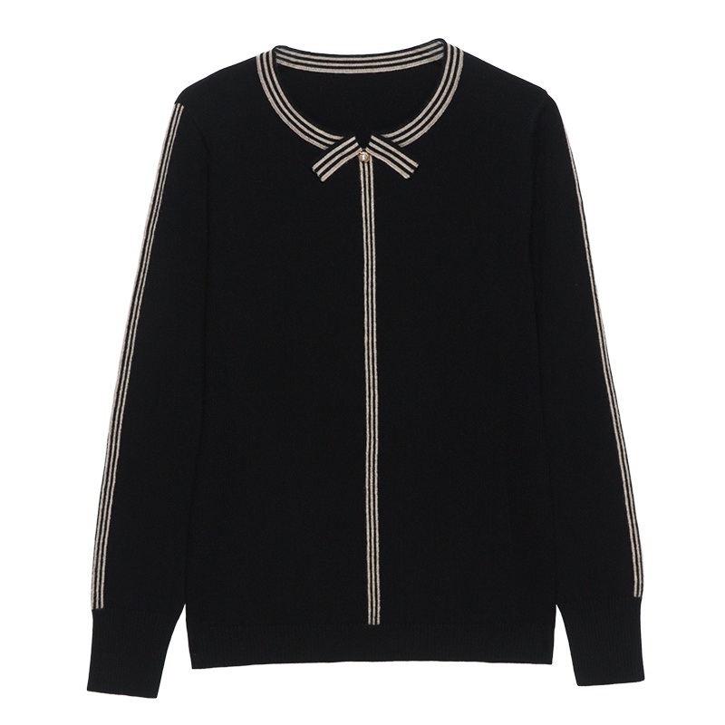 恒源祥女士羊毛衫秋冬款时尚套头圆领纯羊毛衫毛衣女针织打底衫