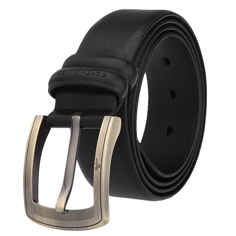 七匹狼真皮皮带 男士牛皮针扣 韩版潮男款 时尚商务休闲腰带