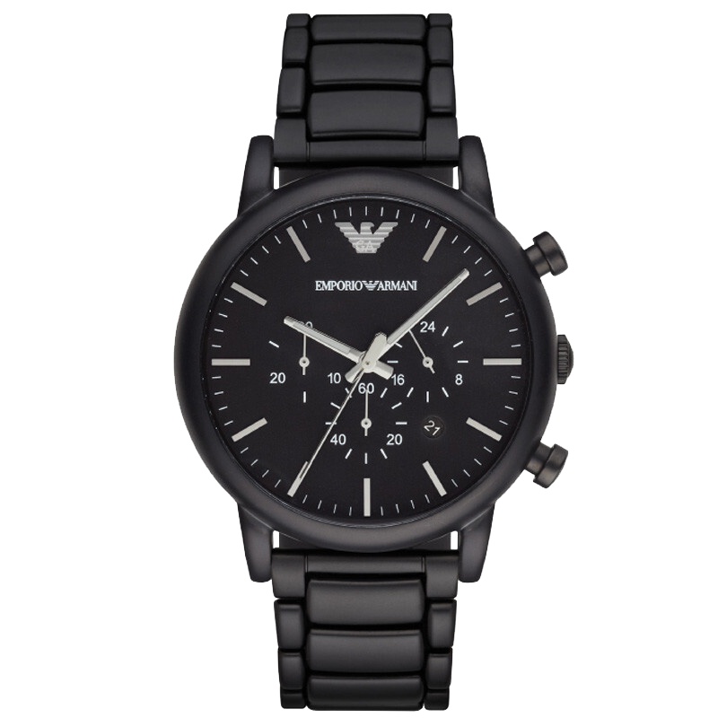 阿玛尼手表 时尚多功能计时日历男表三眼石英商务男士手表 AR1895 黑色