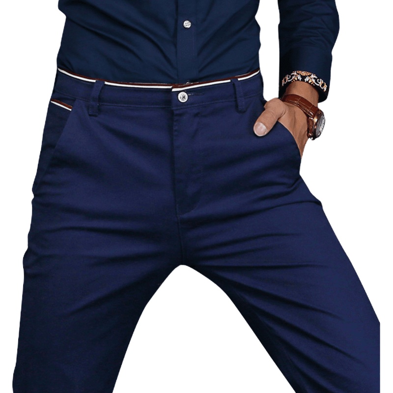 [品质好货]秋冬新款商务工装男士休闲裤男时尚高弹力直筒休闲裤男士长裤子潮款男裤李维犀牛LEEVIRHINO