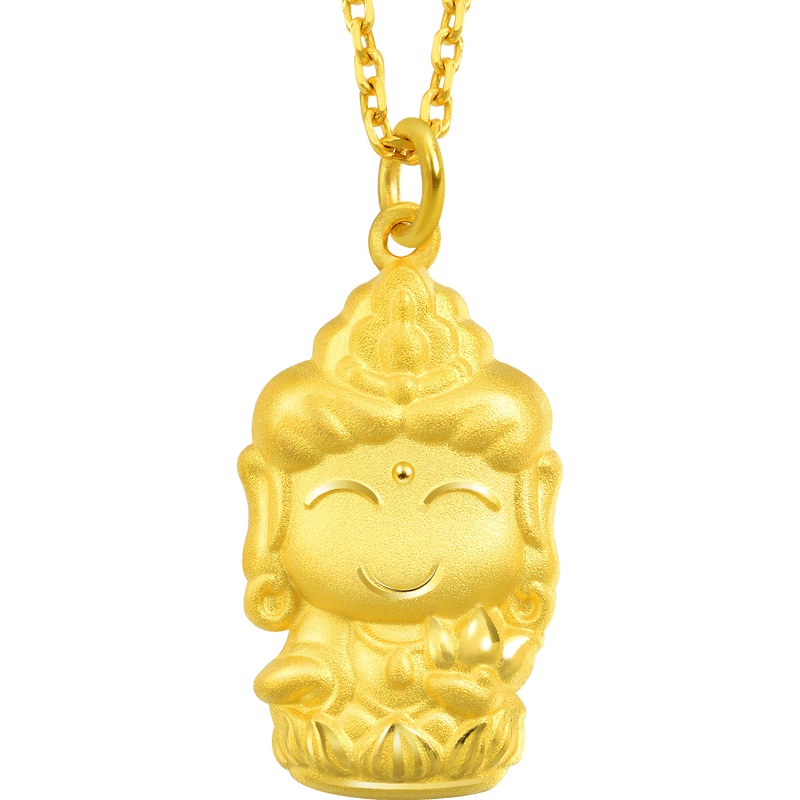 周生生(CHOWSANGSANG) 黄金(足金)大势至菩萨(建议生肖马佩戴)吊坠89234P 计价
