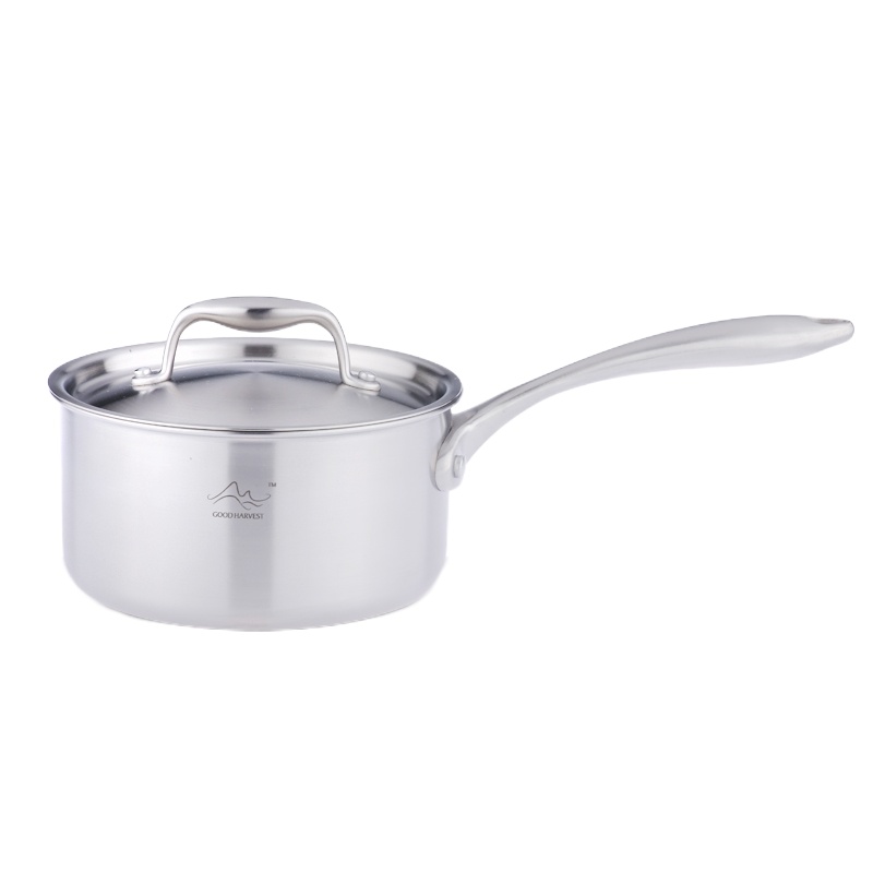 奶锅 304不锈钢 三层钢材质一体成型锅 电磁炉电陶炉燃气炉适用 宝宝辅食锅 早餐锅 家居厨房用品 锅具多用途 16cm