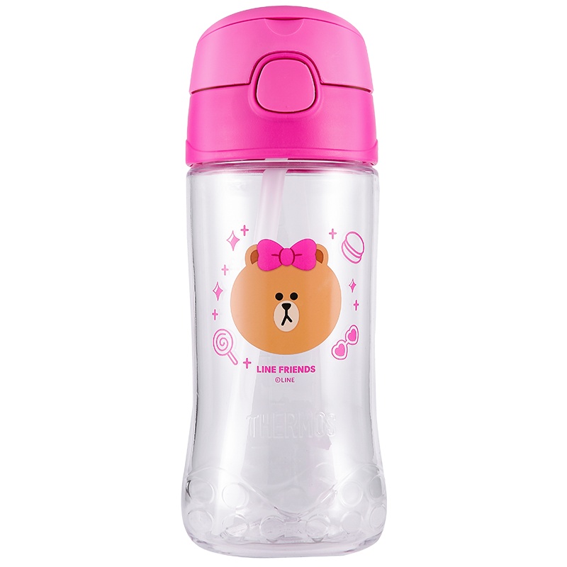 膳魔师(Thermos)纯色系Tritan塑料杯F4011T吸管杯 450ML家用/旅行/通用可爱卡通吸管杯 LF001