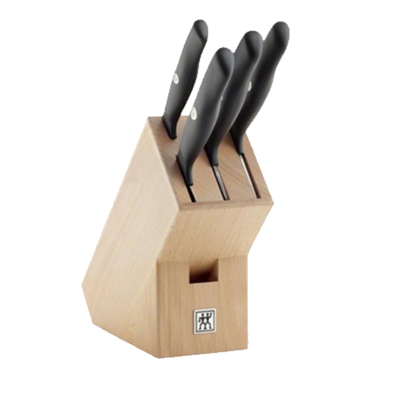 [德国进口]ZWILLING 双立人 Life系列刀具 不锈钢菜刀四件套+插刀架