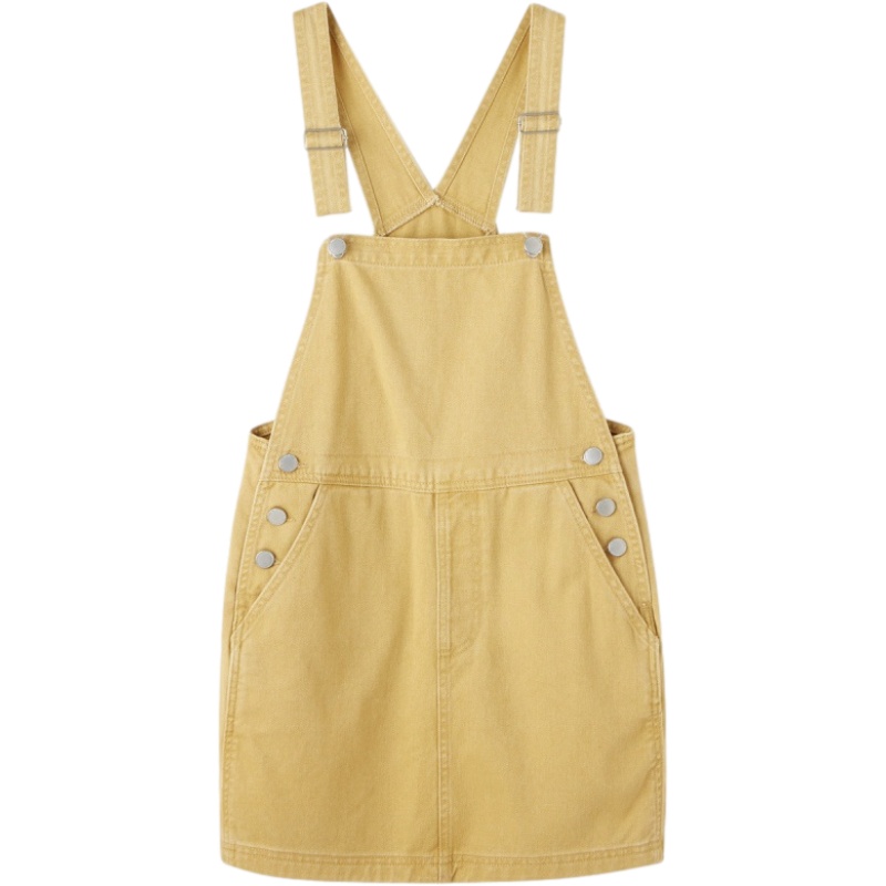 Puella夏季新款女装韩版休闲裙子小清新牛仔背带裙