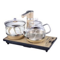 全自动上水电热水壶茶几茶台烧水壶一体嵌入式抽水电磁炉茶具套装 FENGHOU 香槟金色玻璃款