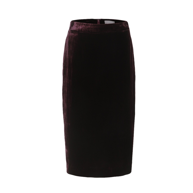 鄂尔多斯 | ERDOS春夏含桑蚕丝绒面质感女半身裙