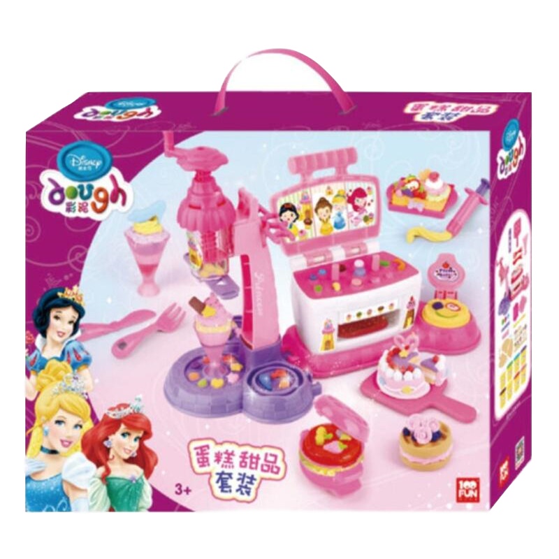 壹百分 迪士尼小麦泥彩泥模具套装 蛋糕甜品套装(公主) DS-1687 橡皮泥粘土 过家家diy手工制作 男孩女孩玩具