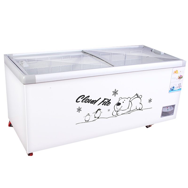 雪糕柜冰淇淋柜冰柜商用大容量展示柜烧烤火锅丸子岛柜冷藏冷冻柜_58x68cm雪糕柜铜管耐用款