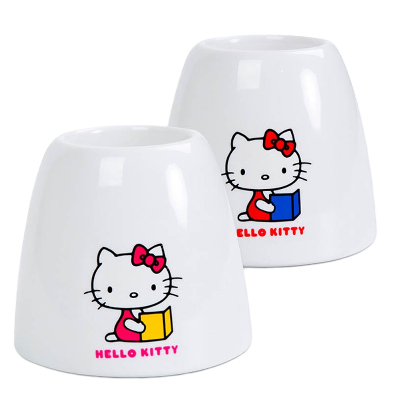 广博(GuangBo) KT86190圆形笔筒(2个) 笔座 收纳盒 Hello Kitty桌面办公文具 办公用品 白色