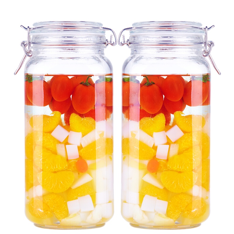 [Scybe]喜碧斯格2100ML玻璃密封罐玻璃瓶储物罐蜂蜜瓶酵素瓶奶粉糖果罐泡酒瓶 2只装