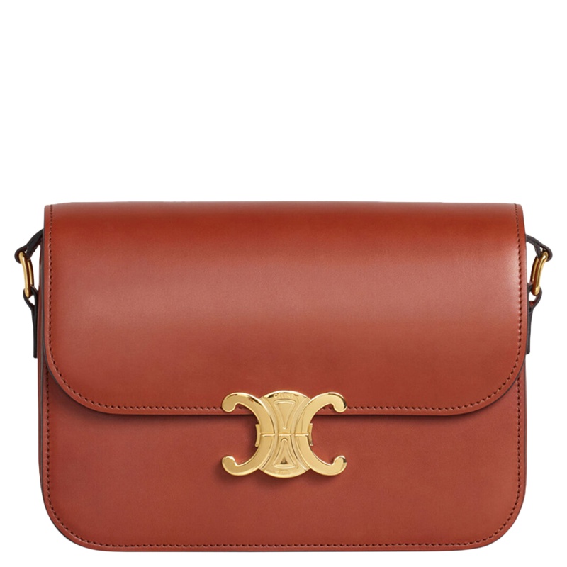 [直营]赛琳(CELINE) BOX皮 牛皮经典复古骨头扣包盖式 女士单肩包斜挎包 女包