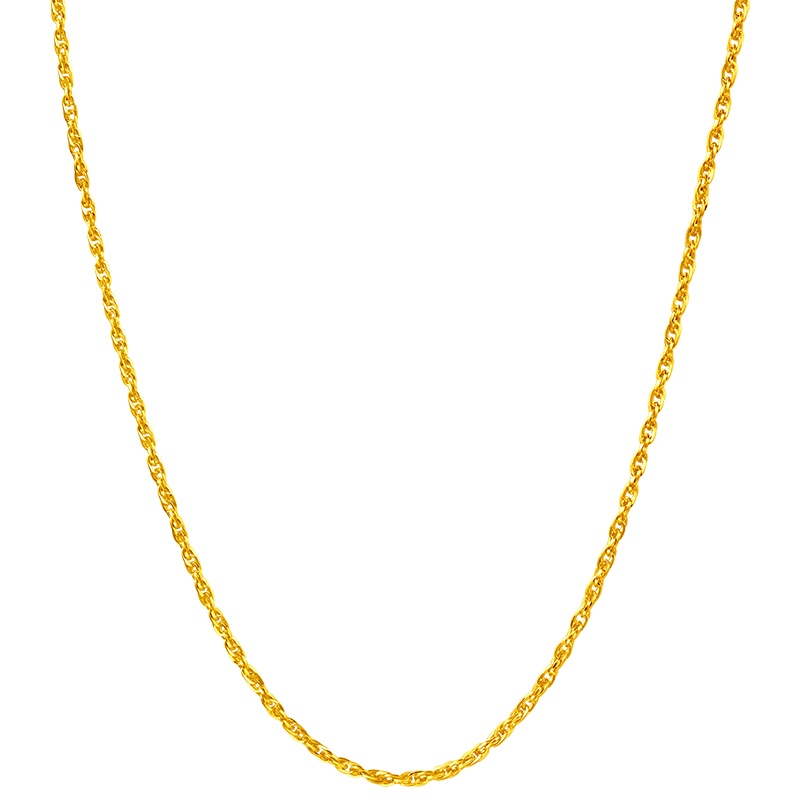 周大福 珠宝水波链足金金项链素链计价甄品F173873（工费：238元）