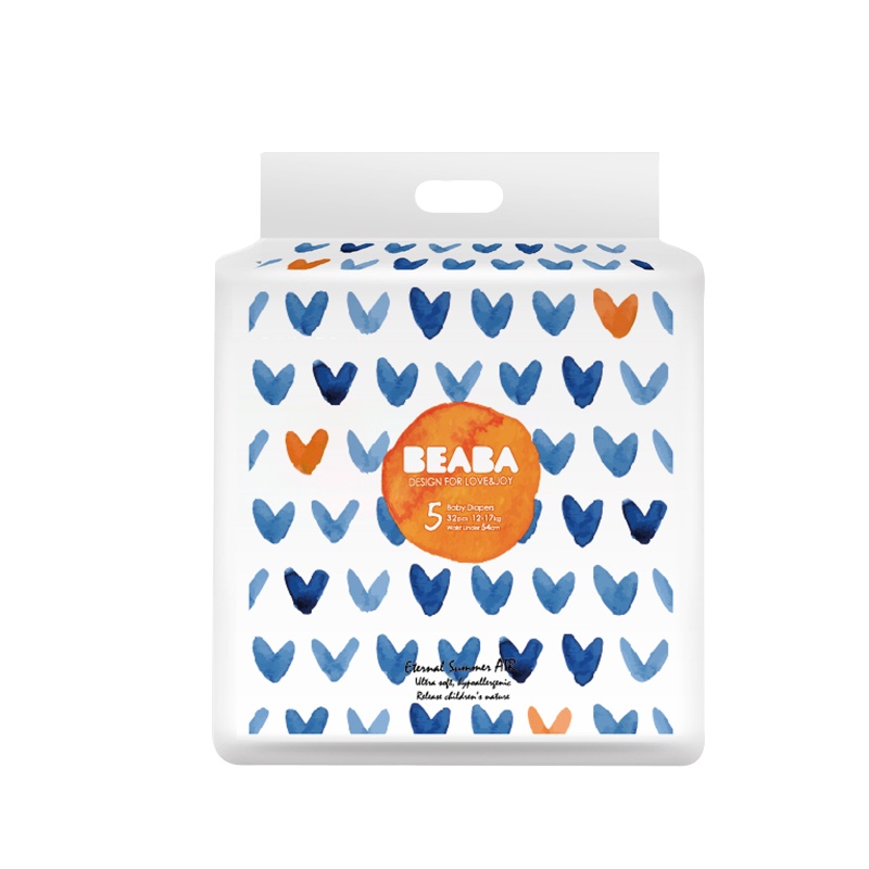 [详情抢大额券]碧芭宝贝BEABA婴儿盛夏光年系列纸尿裤XL32片超薄柔软 12-17kg