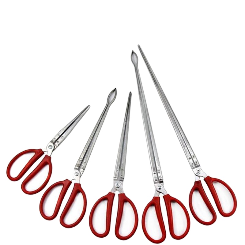 塑柄51.5cm直口 不锈钢鳝夹子抓泥鳅防蛇养蛇工具捉鳝鱼钳控鱼加长垃圾夹拾物器