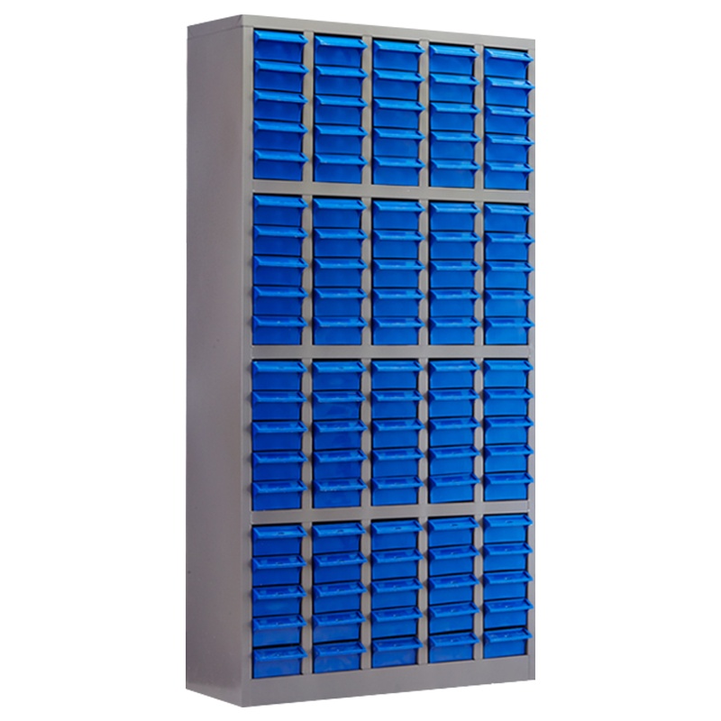 震海 100抽无门零件柜蓝色小号抽屉五金配件收纳柜零配件收纳柜螺丝元件盒样品物料柜零件柜