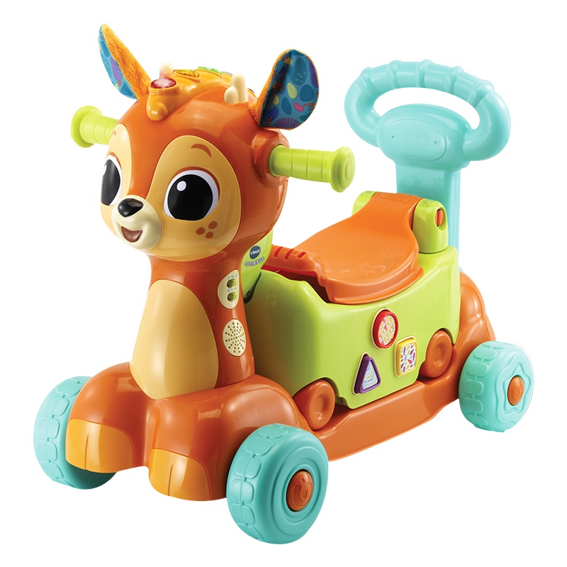 伟易达4合1小鹿滑行车儿童滑板车男童女童玩具童话小鹿骑行拖车后备箱
