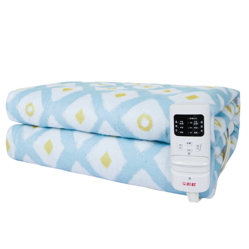 彩虹(RAINBOW)电热毯双人双控电褥子(1.8*1.5米)除螨定时关闭安全辐射非水暖毯自营官方旗舰店花色随机