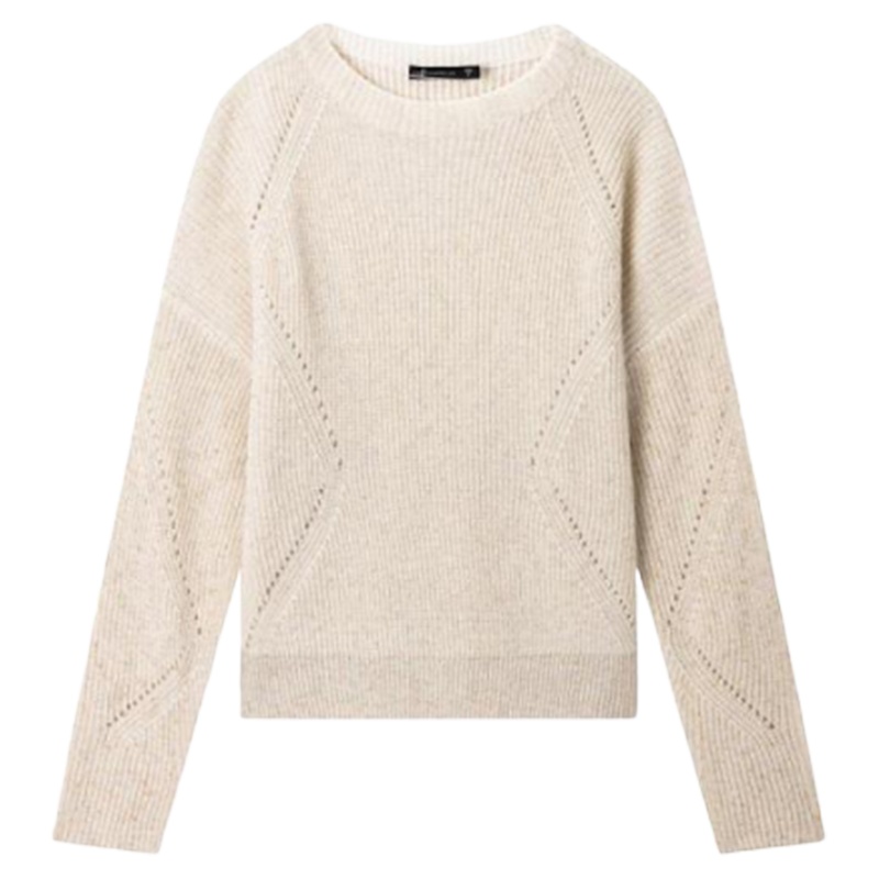 拉夏贝尔针织衫女士春季新款百搭上衣打底套头圆领毛衣潮10018688