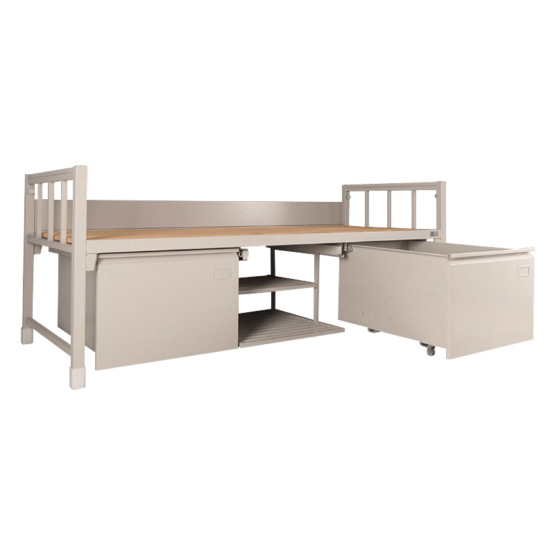 汉诺鑫威制式营具单人床边防消防官兵士兵军区宿舍单人床含柜钢制加厚单层床 单人床2000*900*810